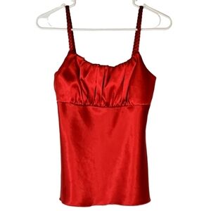 1125 * A. Byer Satin Tank Red Size M Vintage Made in USA 80s